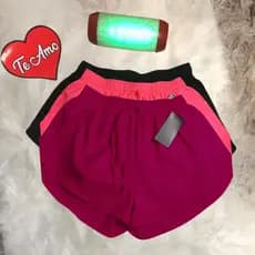 KIT 3 Short  Tactel Feminino Casual Saida De Praia Corrida Treino Shorts Academia Shortinho  Caminhada P Ao EXG Bermuda