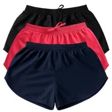kit 3x short soltinho tactel liso para praia, esportes, lazer, caminhada ou academia do P ao plus size G4