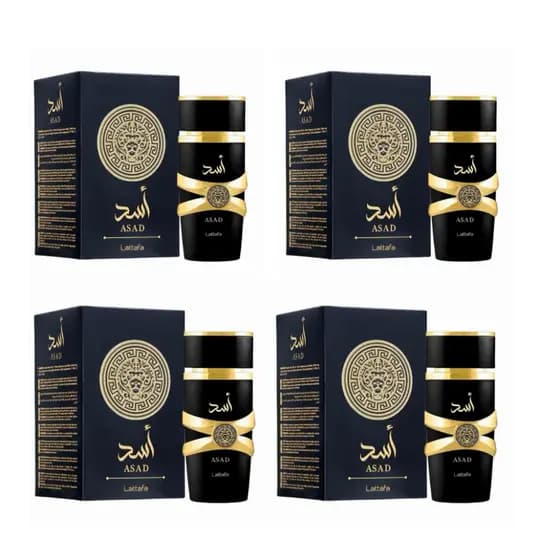 Kit 4 Perfume Masculino Árabe Assad 100ml Aroma Marcante Elegante Sofisticado Longa Duração