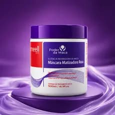 Máscara Matizadora Karmell 500ml Matizador Roxo Tratamento Cabelos Loiros Neutraliza Tons Amarelados