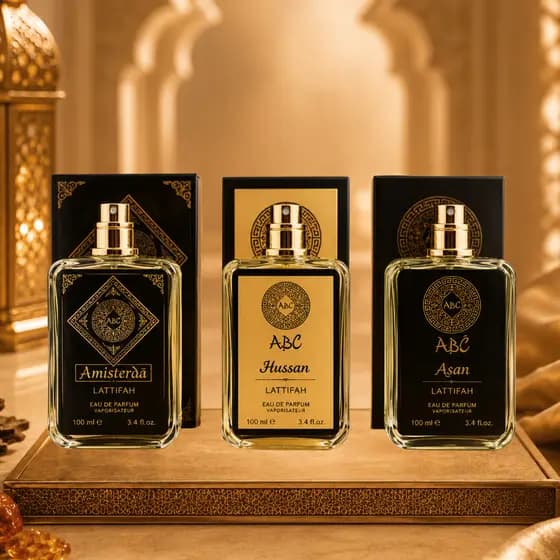 Kit 3 Perfumes Masculinos Árabes Amsterdã + Asan + Hussan 100ml Fragrâncias Amadeirado Longa Duração