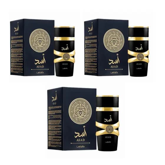 Kit 3 Perfume Árabe Assad Masculino 100ml Aroma Marcante Longa Duração Elegante Sofisticado