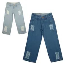 Calça Jeans Wide Leg feminino infantil
