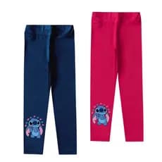 Kit 2 Calça Legging STITCH Suplex Peluciada roupa infantil menina