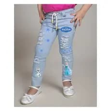 Calça Jeans Infantil Feminina Estampada roupa infantil menina