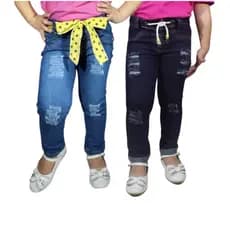 Kit 2 Calça Jeans Feminina Infantil 1 a 8 anos menina