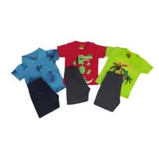 Conjunto Infantil Kit Roupa de Menino Verão Cores Sortidas