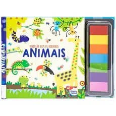 Livro Infantil Pintura Com os Dedos + Almofadas de Tinta Didático Educativo Habilidades Sensorias