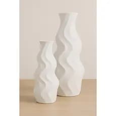 Kit Vaso Ondas Minimalista Desgn Escultural Moderno