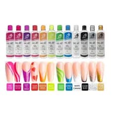 Esmalte Em Gel Pincel Liner Nail Art 3D Decorativo De Unhas 12 Cores