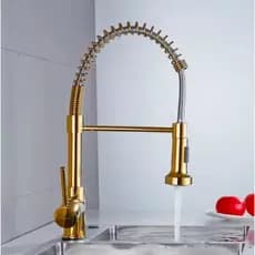 Torneira De Cozinha Monocomando Gourmet Extensível Dourada