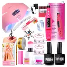 Kit De Unhas Gel Manicure Acrigel Lixa Elétrica Profissional - Envio Imediato