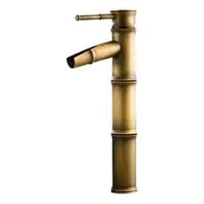 Torneira Bica Alta Cascata Bambu Rústica Inox Monocomando.