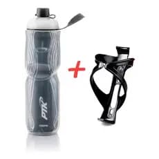 Garrafa de água termica com suporte para bicicleta garrafinha squeeze caramanhola térmica 700ml PTK