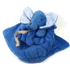 Naninha para bebe elefante azul c/ prendedor de chupeta pelúcia menino