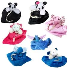 Naninha para Bebe Menino Menina Paninho Naninha Com Prendedor de Chupeta e Bichinho de Pelúcia Macio