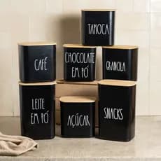 POTE HERMÉTICO BLACK E BAMBU