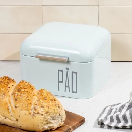 PORTA PÃO EM METAL PÃO MENTA