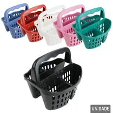 Suporte Organizador Multiuso 4 divisórias - Porta Talher Maquiagem plástico - Cores Sortidas