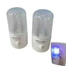 kit 2 Luminária de Tomada Led Simples com Sensor - Bivolt - Led Azul