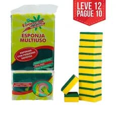 kit 12 Esponja de Limpeza Multiuso - com  pequenos defeitos - Bucha de Lavar Louças Dupla Face