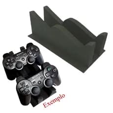Suporte para 02 Controle Game PS1 PS2 PS3 PS4 PS5 Xbox One 360 Gamer - Gamepad doca de mesa - em Mdf