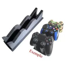 Suporte para 03 Controle Game Gamer PS1 PS2 PS3 PS4 PS5 Xbox One 360 - Gamepad doca de mesa - em Mdf