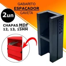Par 2 Espaçador Gabarito 3mm MDF Espaçamento Chapa 12mm 13mm 15mm Marcenaria Móveis