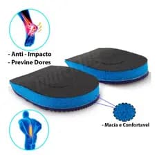 Calcanheira Gel Espuma Ortopédica Esporão Calcâneo Palmilha Anatômica Sola Anti Impacto Confortável