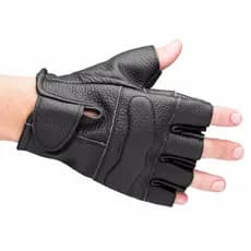 Luva Meio Dedo Masculina E Feminina Moto Motociclista Motoqueiro Motoboy Couro Legítimo Preta