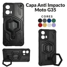 Capa Capinha Anti Impacto Moto G35 Com Suporte Anel 360° - Case Armadura