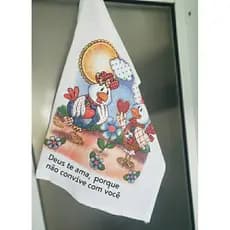 Pano de Prato - Decoração - Cozinha - Toalha de Copa - DEUS TE AMA PORQUE NÃO CONVIVE...
