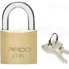 Cadeado Clássico De Latão Pado Lt 35mm 2 Chaves Não Enferruja Cor Dourado
