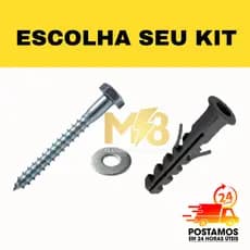 PARAFUSO SEXTAVADO 3/16 x 50 + BUCHA S8 COM ANEL + ARRUELA 3/16