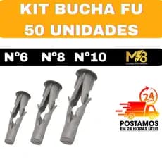 50 Bucha Plastica Para Tijolo Oco Bucha Fu Nº 6 Nº 8 Nº 10 50 UNIDADES