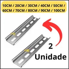 2 Unidades Trilho Din Perfurado Galvanizado para Quadro Elétrico Disjuntor Din