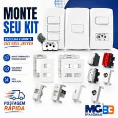 Tomadas 10A 20A Teclas Placas Furo Tv Interruptores Simples Paralelo Intermediário MARGIRIUS  B3