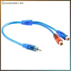 Kame Alta Qualidade Carro MP3 Áudio RCA 1 Macho Para 2 Fêmea Y Divisor Cabo Adaptador Conversor AUX Amplificador Alto-Fa