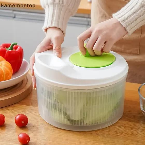 TOP Salada Girador Secador Vegetal Frutas Cesta De Drenagem Alimentos Desidratador Qui Lavagem Secagem Manual Centrífuga