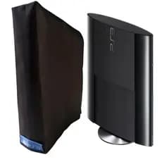 Capa de Proteção P/ Playstation 3 - Ps3 - Super Slim na Vertical - Skin Preta Case Impermeável