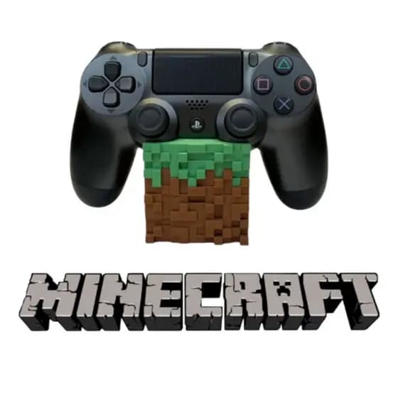 Suporte Base Expositor para Controle de PS4 Estilo Bloco de Minecraft Geek Setup Decorativo