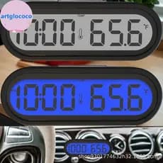 Artglococo Carro Clo Tempo Relógio Mini Eletrônico Auto Clos Luminoso Interior Termômetro LCD Balight Display Digital Ac
