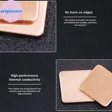 Artglococo 10 Peças 0.1/0.3/0.4/0.6MM Thiness Laptop Placa De Cobre Tira Calço Almofada Térmica Folha De Dissipador De C
