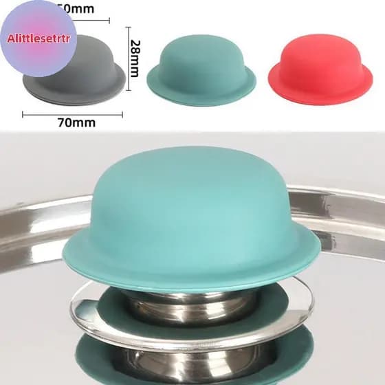 Tlesettrtr 1/2 Pçs Resistente Ao Calor Pote Pan Tampas Chapéu Panelas Universal Cozinha Silicone Botão Alça De Elevação