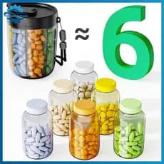 flym 7 Grades Grande Copo De Comprimidos Garrafa Organizador Suplemento Para Segurar 7 Várias Vitaminas Viagem Pílula Ca