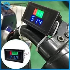 flym Indicador De Nível De Carga 12V 24V 36V 48V 60V Medidor De Capacidade Testador Display Azul LED Voltímetro fl