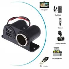 flym 12V/24V Tomada De Energia 2x Carregador USB Plugue Para Carro Tru fl