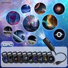 sutiska LED Galaxy Luz De Projeção 1 + 16 Imagens De Mudança , Projetor , Iluminação De Céu Estrelado Noturna BR