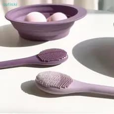 Escova De Máscara Facial De Silicone De Cabeça Dupla , Limpeza De Massagem , Raspador De Filme De Lama DIY , Ferramenta