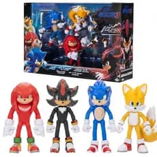 Pack 4 Bonecos Sonic Shadow Knuckles E Tails Com Articulações Com Luz De Led Coleção